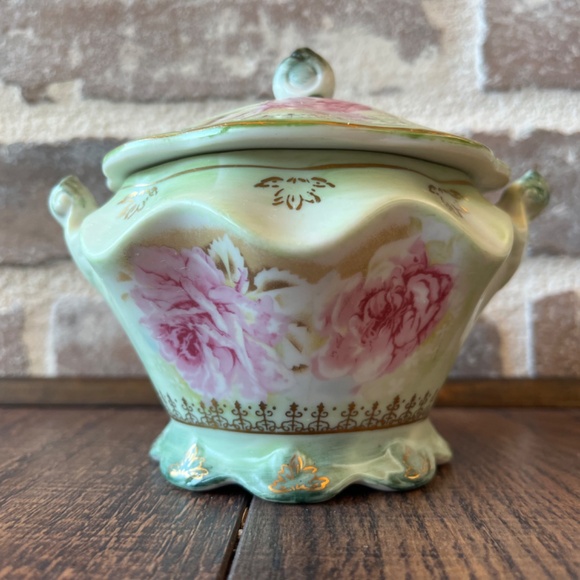 Nippon tea set vintage tea set Handpainted tea set Japan Nippon set pink green - Picture 10 of 16